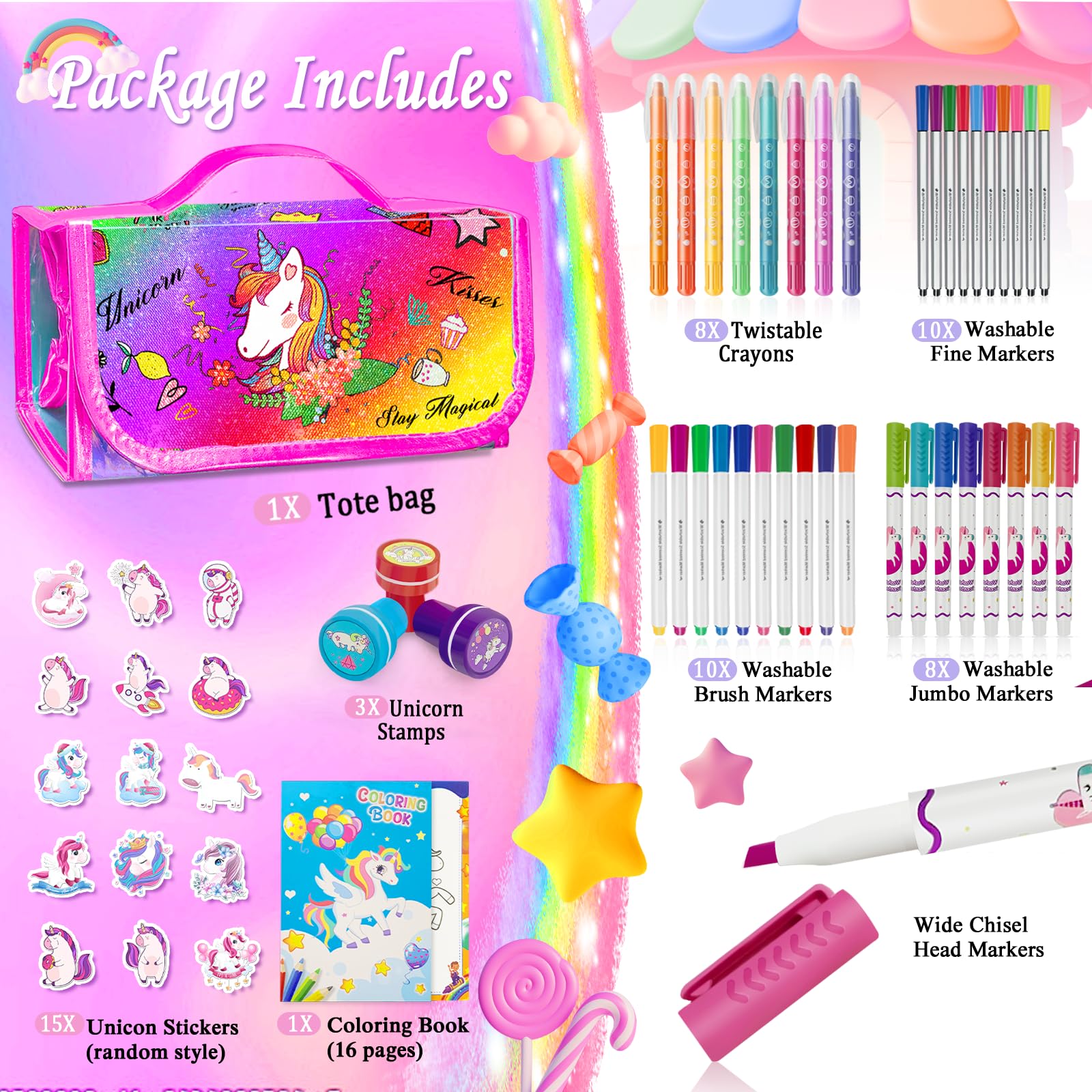 Weirtoya washable fine markers—vibrant colors with easy cleanup for kids.