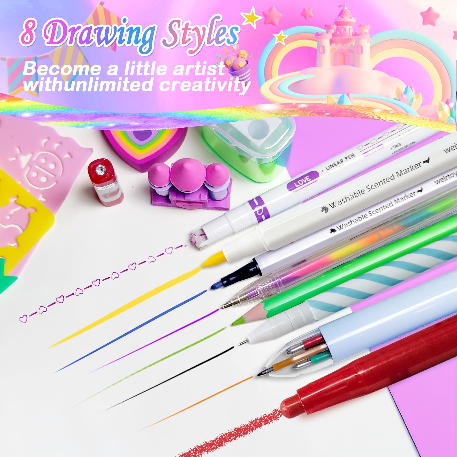weirtoya washable fine markers easy cleanup after kid-friendly art