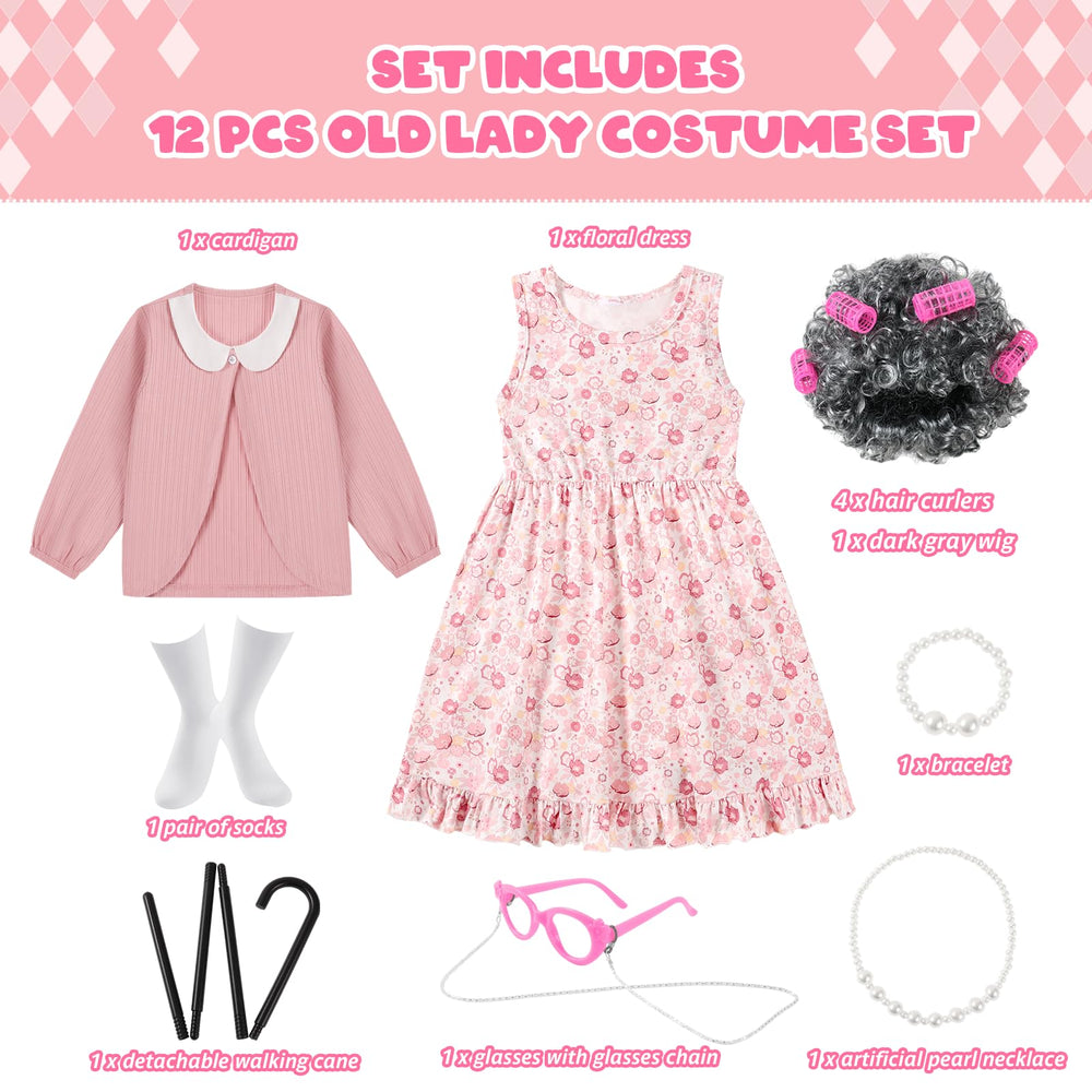 Weixinbuy floral dress with cardigan creates a premium, comfortable grandma look for events.