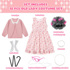Weixinbuy floral dress with cardigan creates a premium, comfortable grandma look for events.