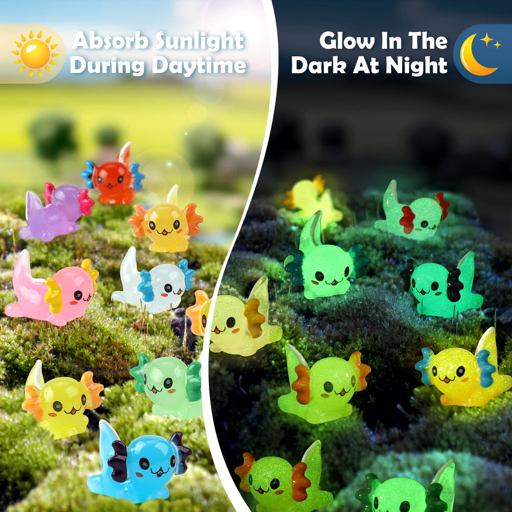 WEIZEW luminous axolotl figures in eight colors ideal for aquarium accents
