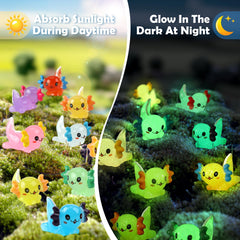 WEIZEW luminous axolotl figures in eight colors ideal for aquarium accents
