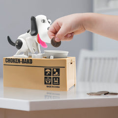 Wekity Hungry Dog Piggy Bank twist-latch at the bottom enables easy money retrieval.