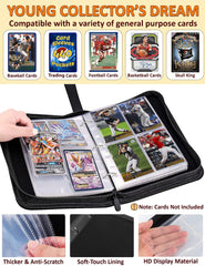 Welcomeella Baseball Card Binder interior pages organize cards with four-pocket sleeves.