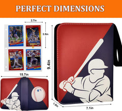 Welcomeella Baseball Card Binder zipper closure keeps cards secure during transport.