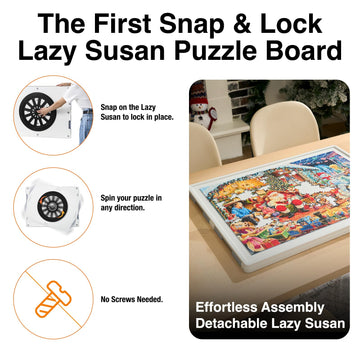 WelGEE 360-degree Lazy Susan offers full puzzle access.
