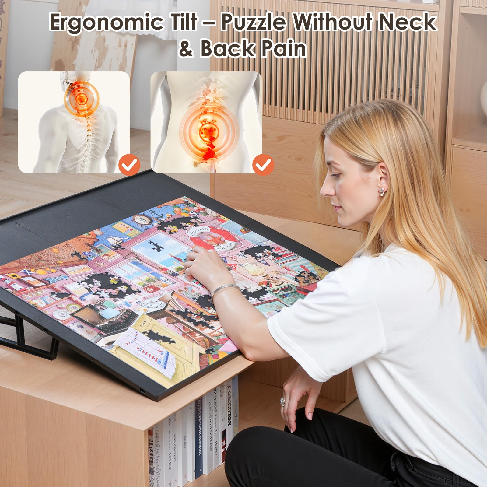 31x24 inch working area fits most 1000 piece puzzles