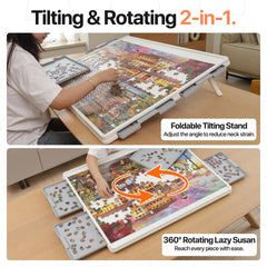 Rotating base on the WELGEE board enables smooth 360° puzzle access.