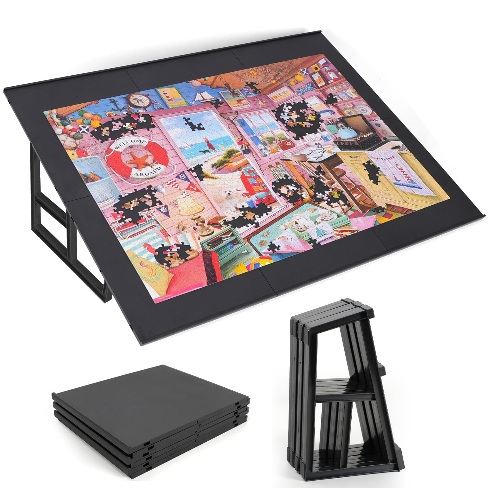 WELGEE tilting puzzle board stand enables comfortable puzzling sessions