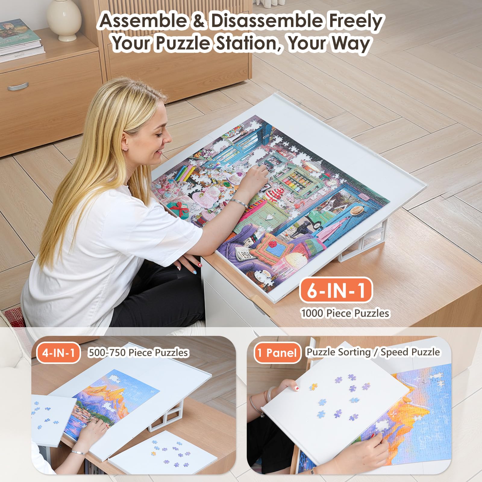 WELGEE ultra-lightweight puzzle easel keeps setup easy and portable.