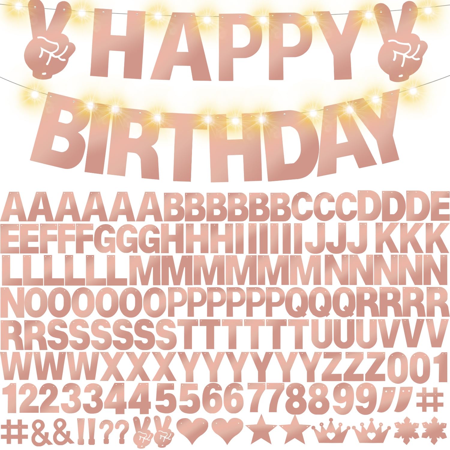 Welittcon 167Pcs banner kit letters-numbers for personalized party decor