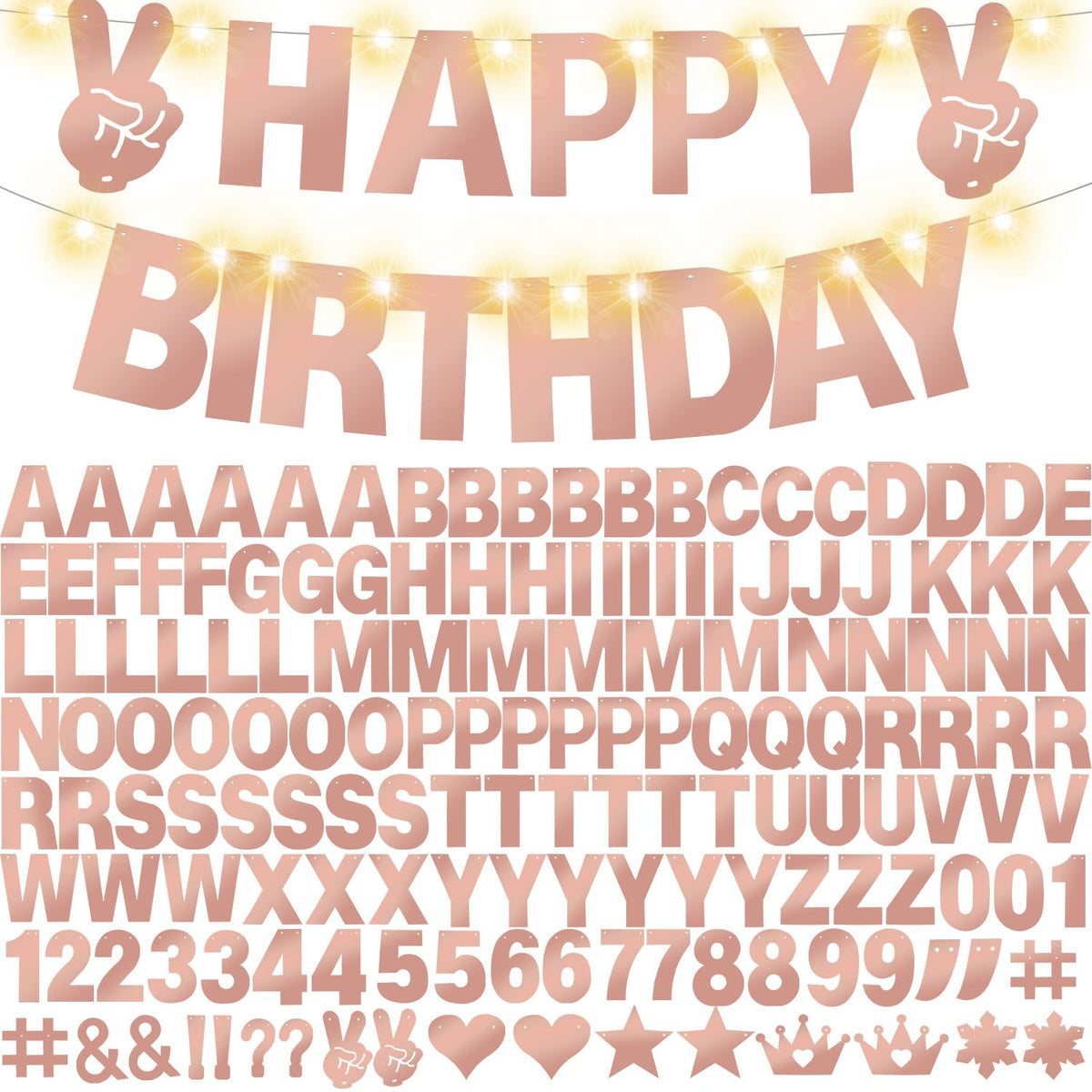 Welittcon 167Pcs banner kit letters-numbers for personalized party decor