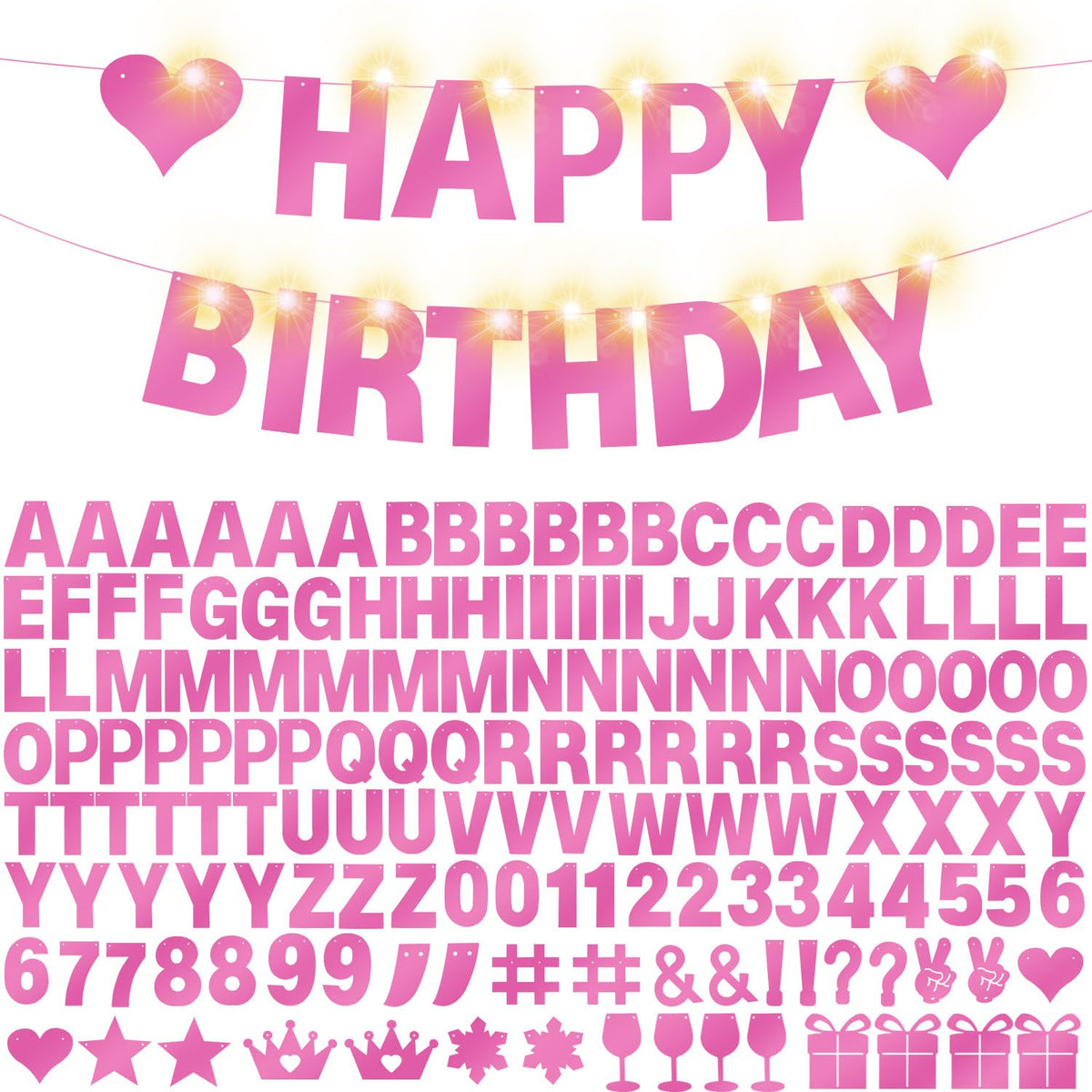 Welittcon 175pcs banner kit letters for custom decor and celebrations.