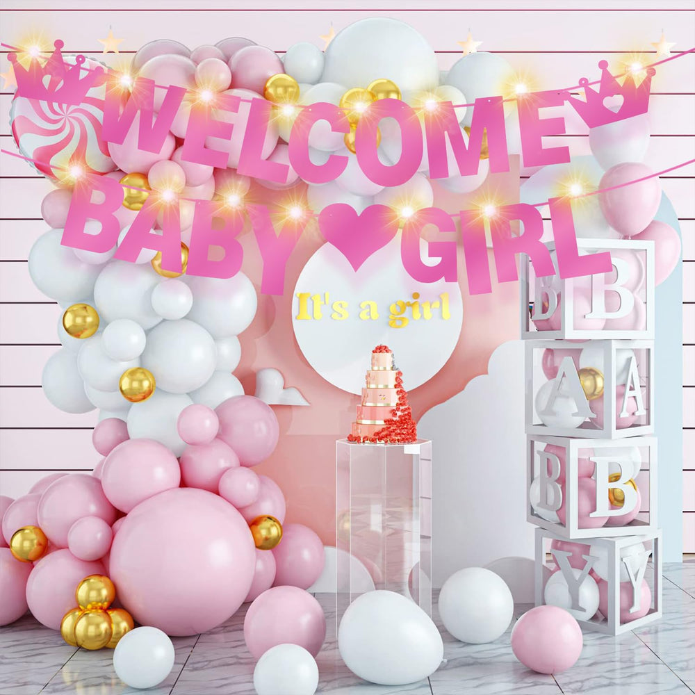 Welittcon baby shower banner kit enhances celebratory surroundings.