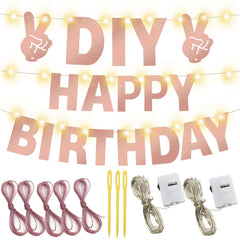 Welittcon glitter-rose-gold banner letters for dazzling DIY signs