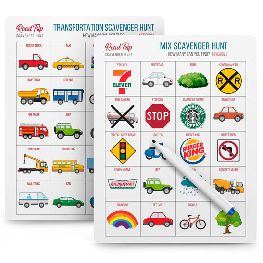 WELL BALANCED Car Bingo cards used to entertain kids on a road trip.
