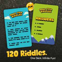 WELL BALANCED Road Trip Riddles in-car setup keeps kids engaged during long drives.