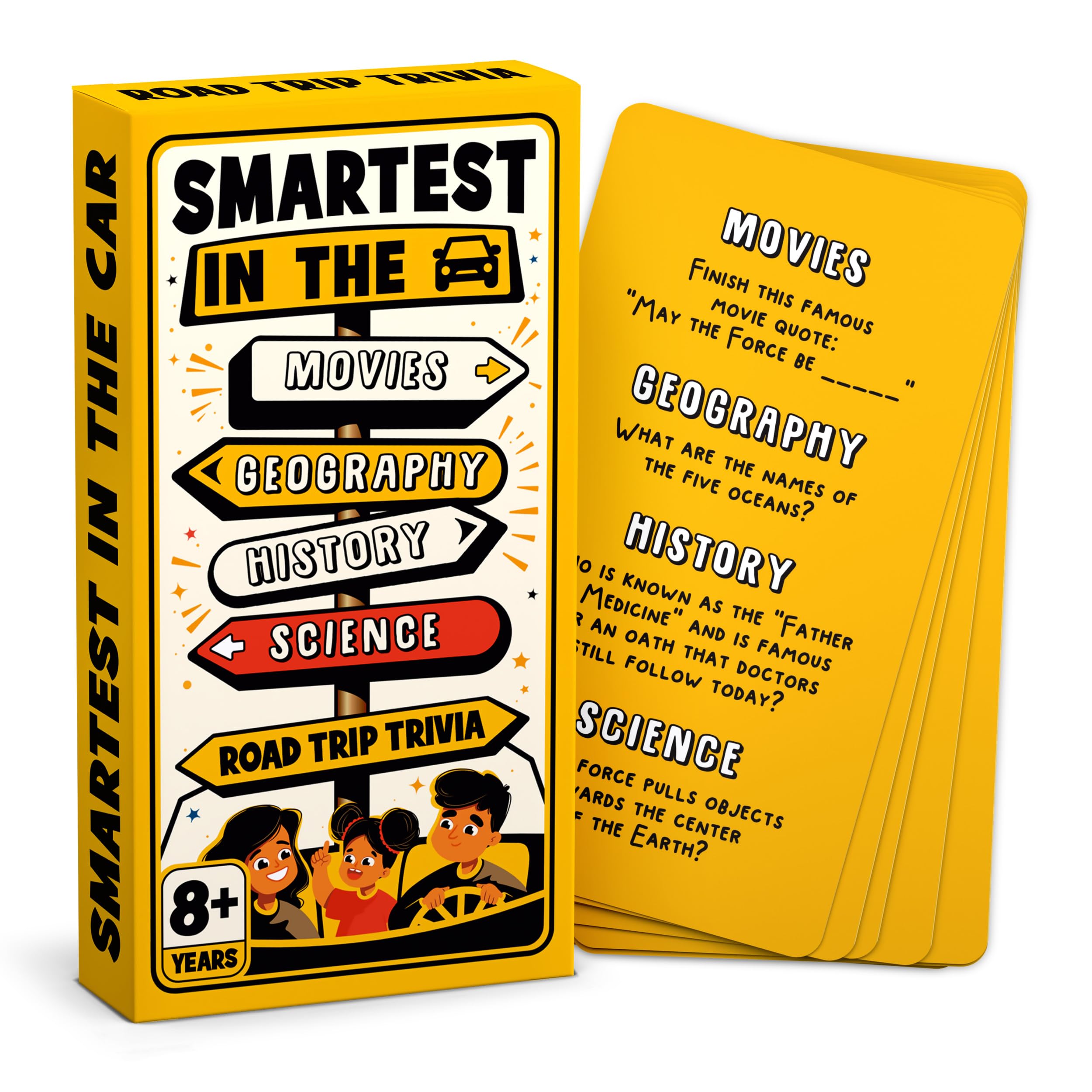 WELL BALANCED Smartest in the Car cover showing portable road trip entertainment for families.