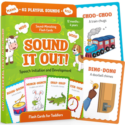 Well Balanced speech toys flash set shows 62 sounds to spark early sound awareness for toddlers.