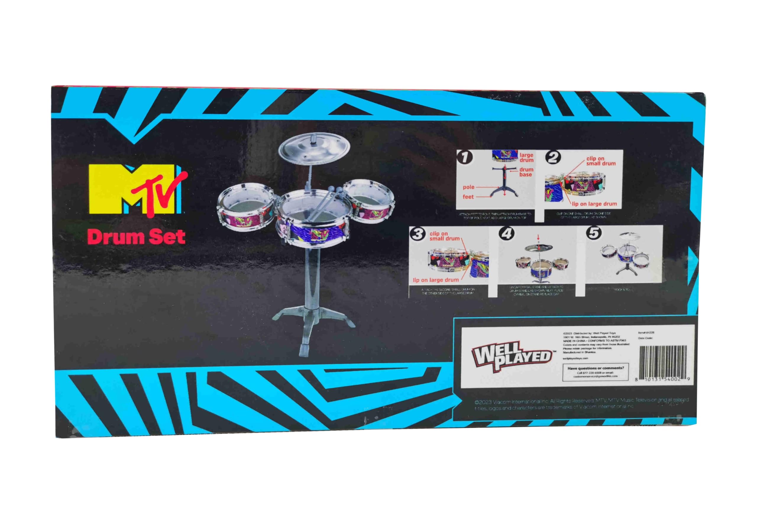 Well Played MTV Desktop Drum Set durable build for energetic play