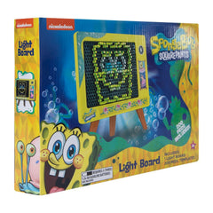 Well Played Spongebob Light Board unboxing packaging shows contents and safety tips.