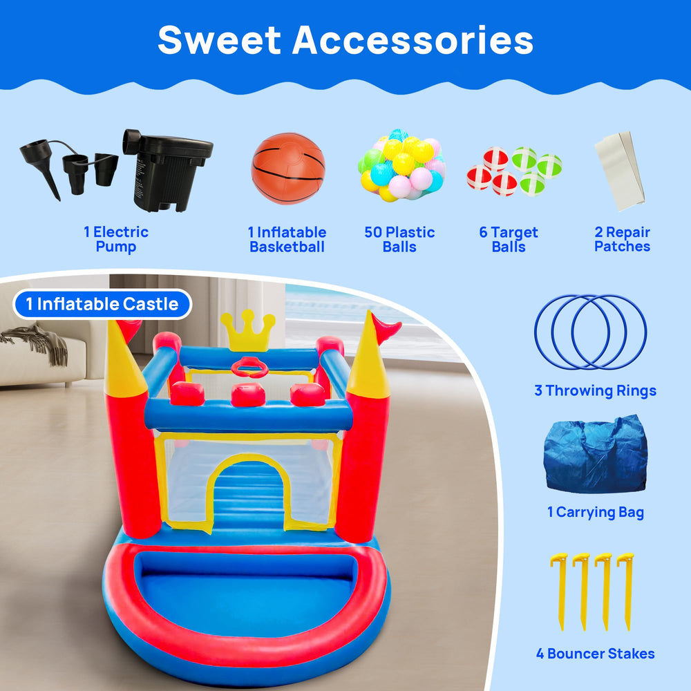 WELLFUNTIME bounce house setup indoors or outdoors for easy playtime.