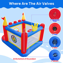 WELLFUNTIME bounce house safety walls and reinforced base for stability.