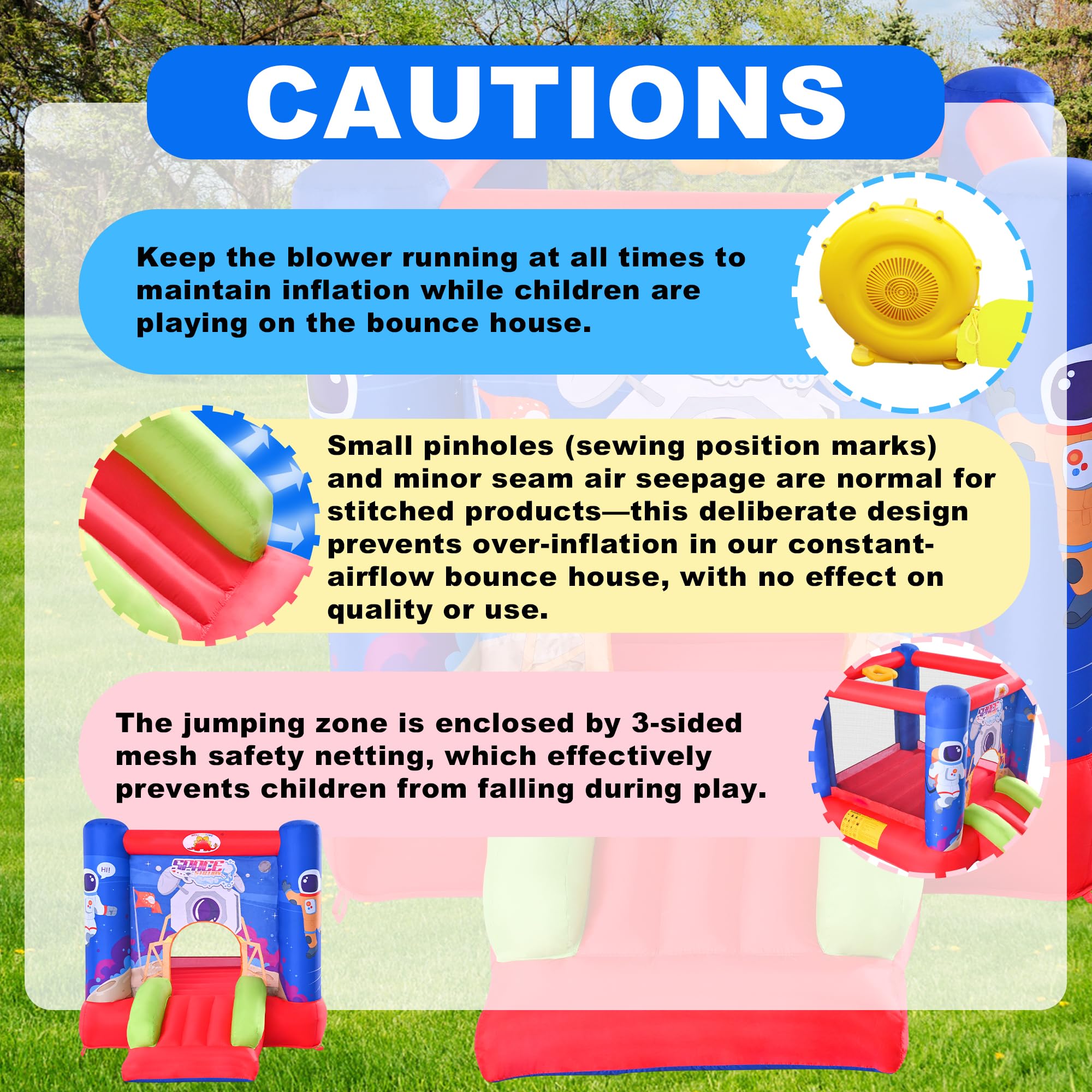 WellFUNTIME safety mesh with three sides for visibility and containment