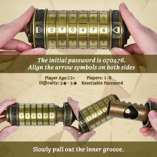 Wellsee cryptex bronze with hidden compartment showcases secure storage for small treasures