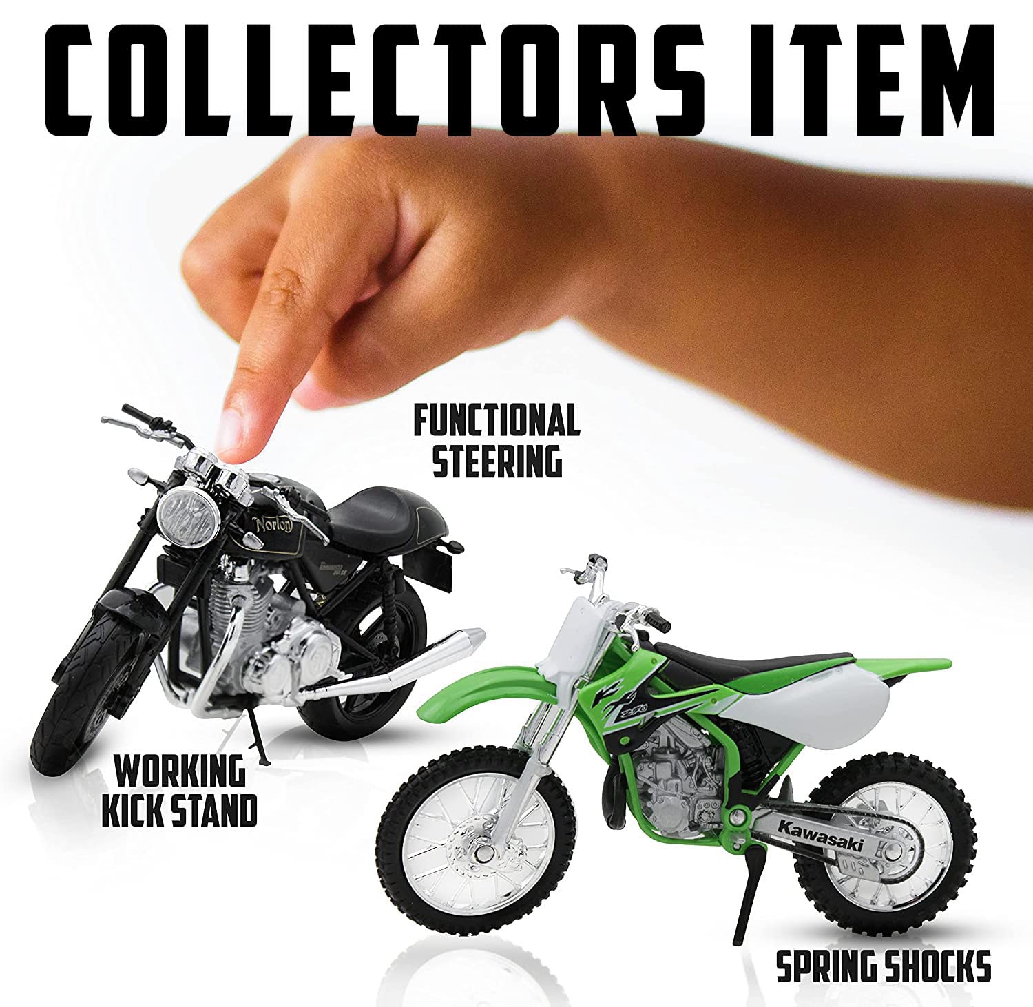 Welly RM250 diecast with working kick stand for authentic posing