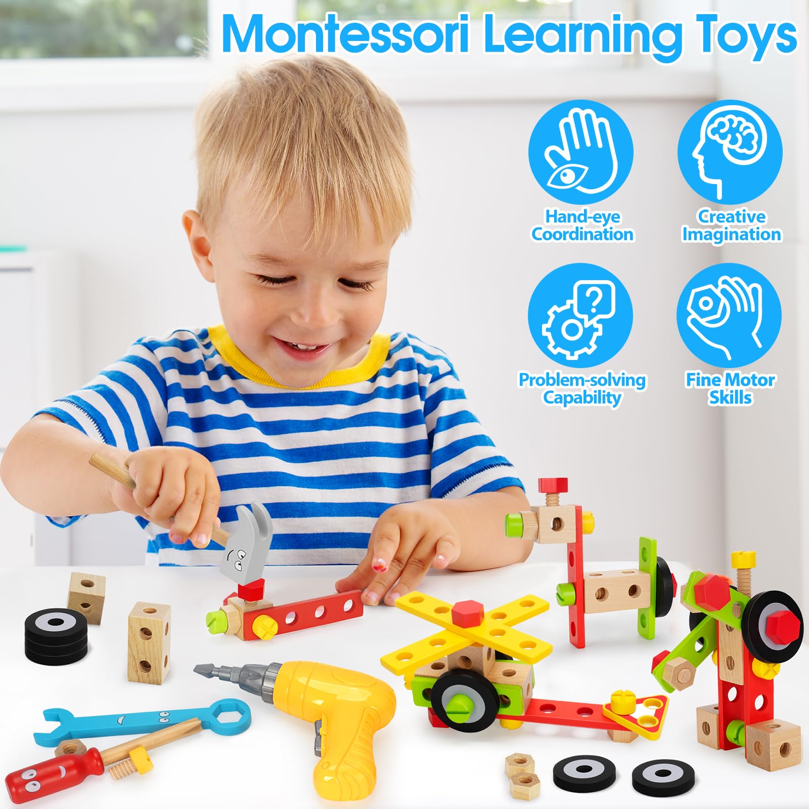 WEMEMORN vibrant building blocks encourage model-building adventures.