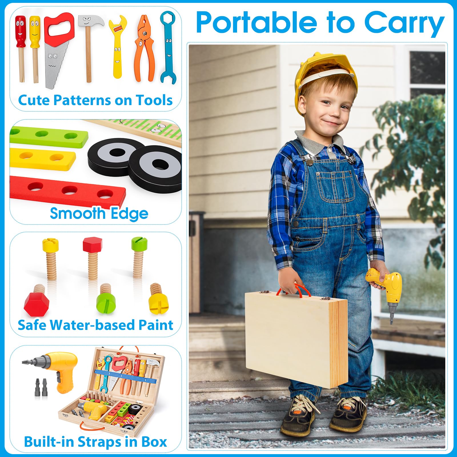 WEMEMORN portable toolbox storage is easy to take on the go.