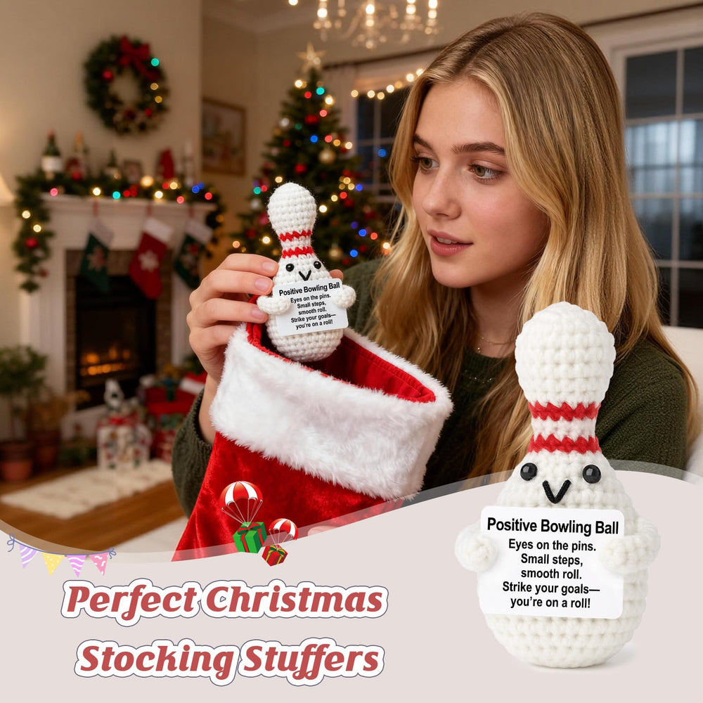 Weming handmade mini crochet bowling-ball plush with tactile charm