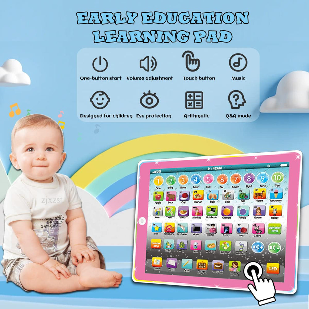 Wenbeier Kids Tablet side-angle illustration of portable learning on the go