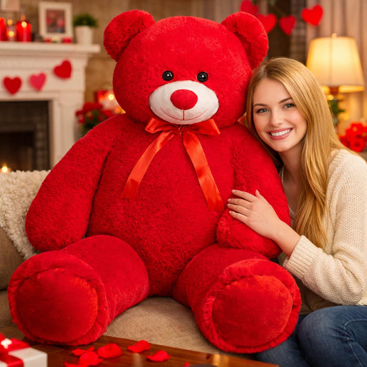 WENMOTDY giant teddy bear red ribbon bow adds gift appeal