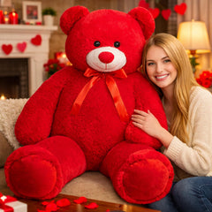 WENMOTDY giant teddy bear red ribbon bow adds gift appeal