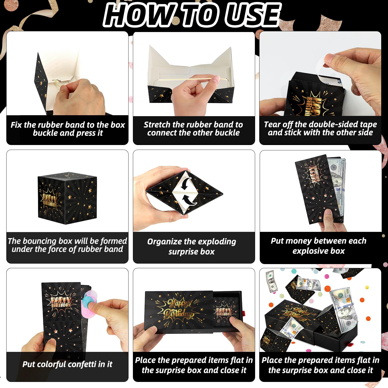 WenmthG money gift reveal inside with confetti