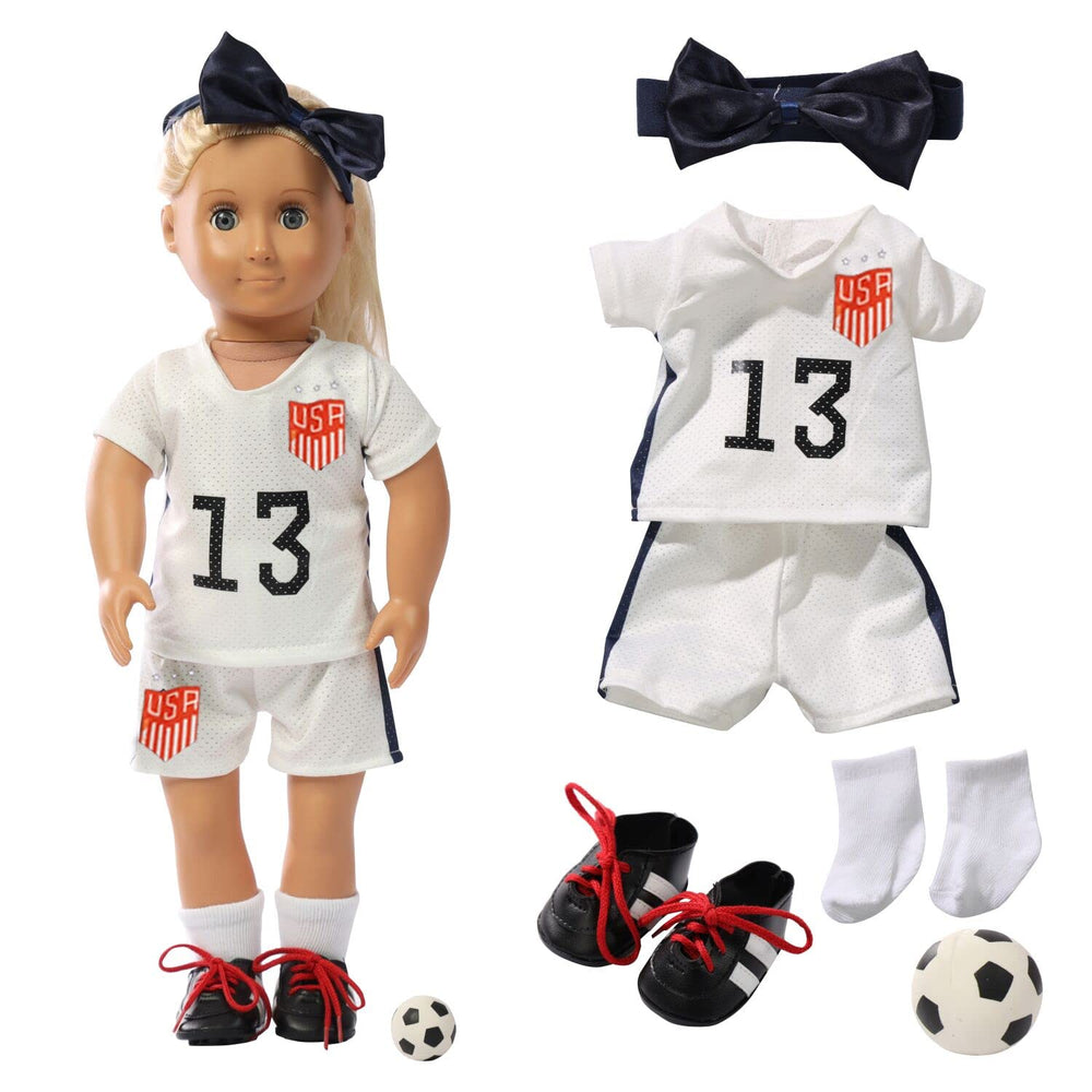 Wenzhuo 18in doll soccer top for easy wear and play