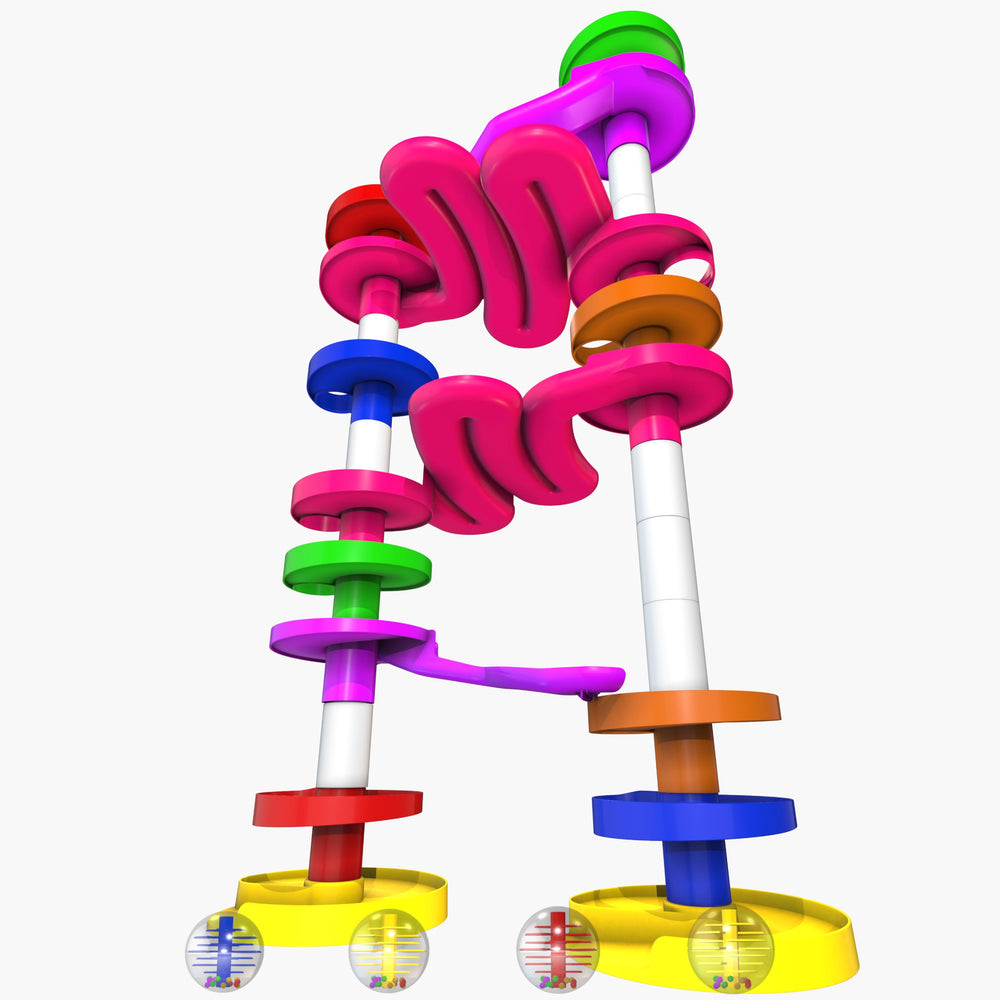 WEofferwhatYOUwant Ball Drop with color bridges shown during setup