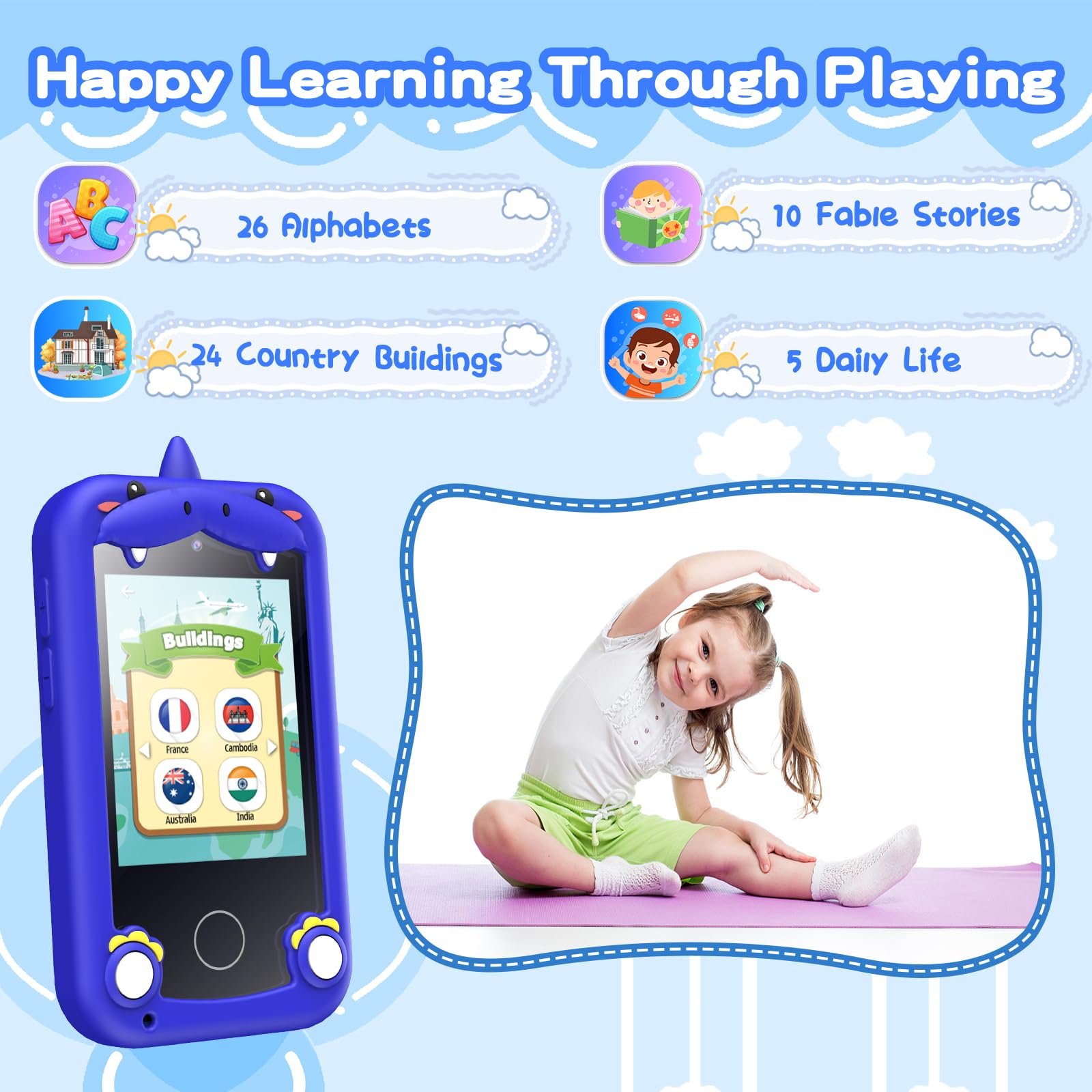 WEOLULI Kids Phone MP3 speaker for shared music enjoyment.