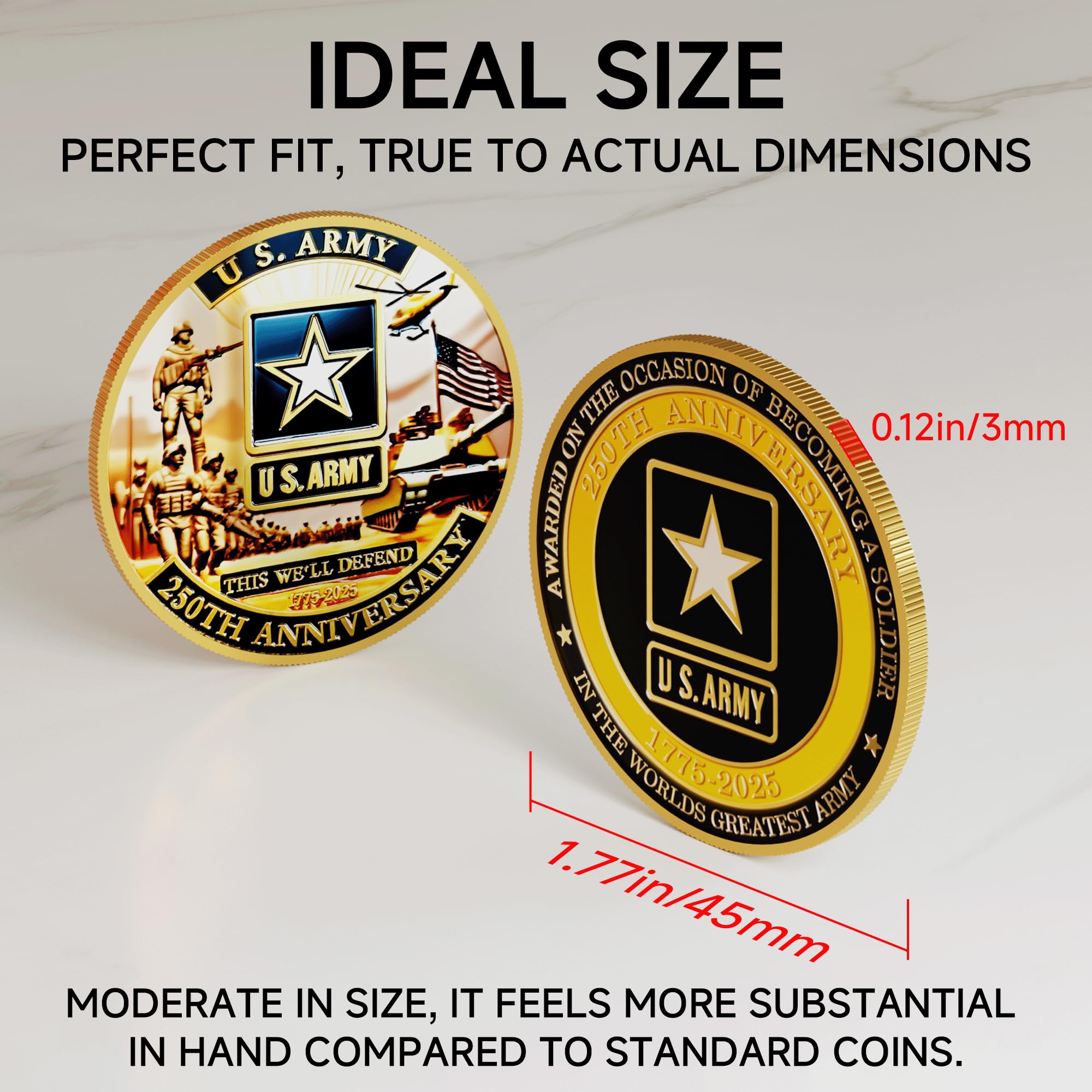 WEPBHXYS coin diameter 1.77 inches for easy collection and display.