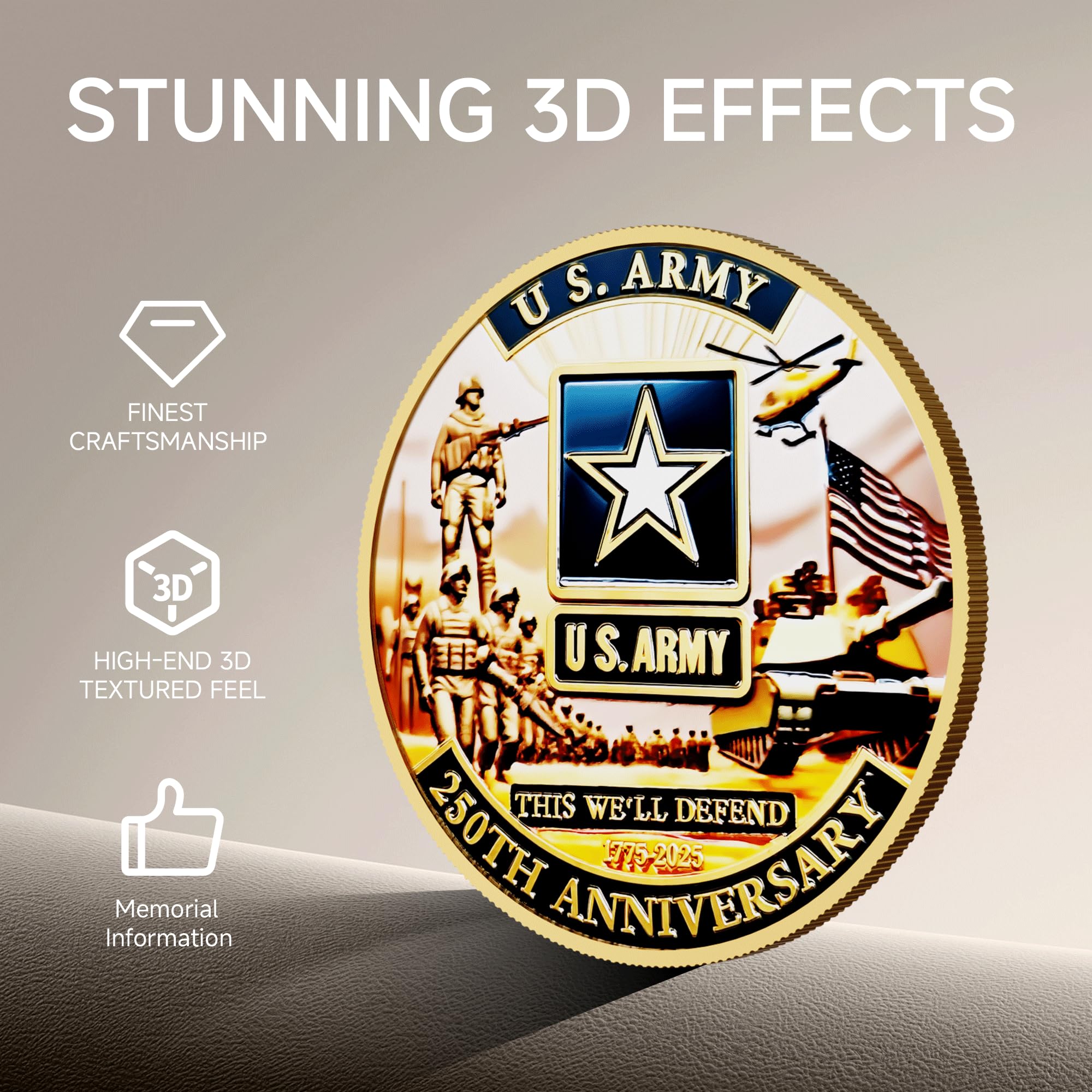 WEPBHXYS limited edition Army coin suitable for shadow boxes and desks.