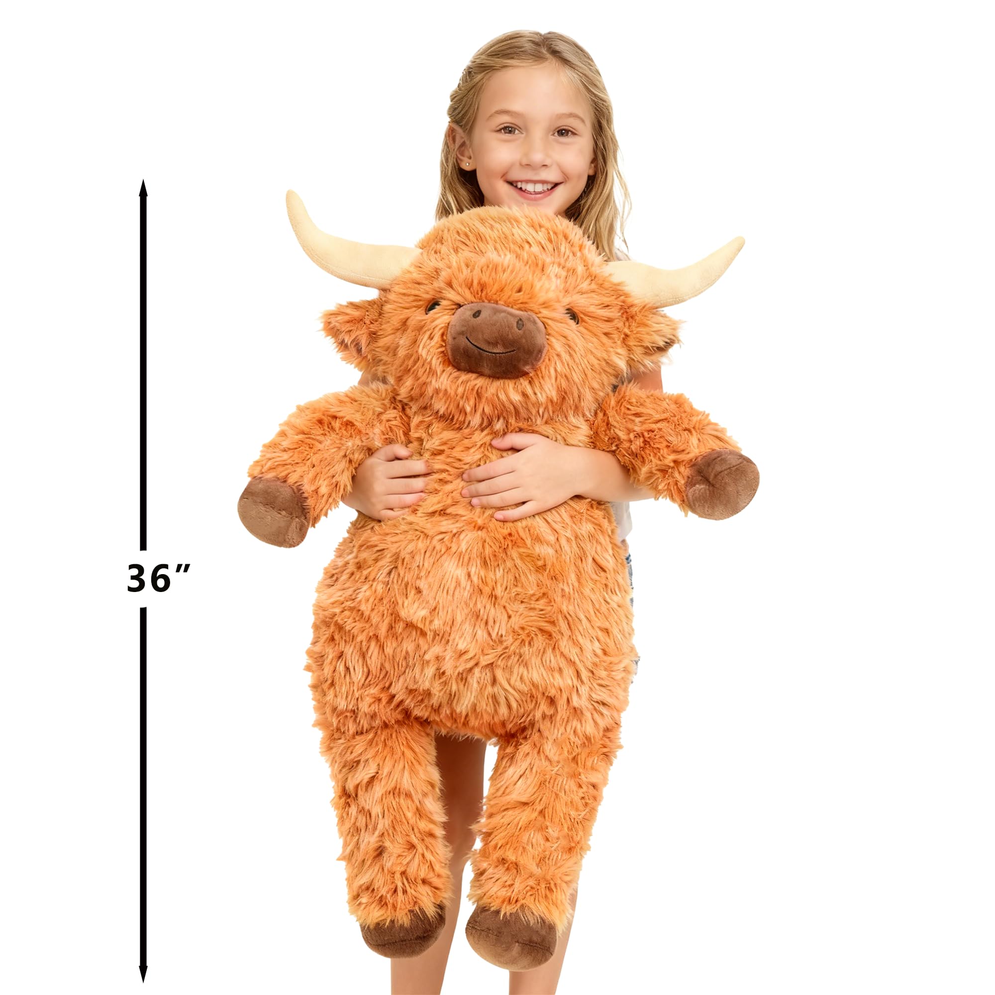 Wepop kid and adult friendly Highland Cow plush for warm companionship