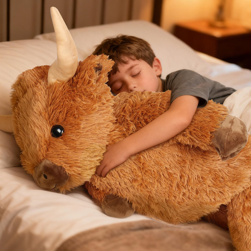 Wepop ultra-soft Highland Cow fabric offers a comforting tactile experience