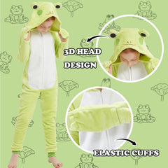 WEQJC frog onesie back view showing easy slip-on design
