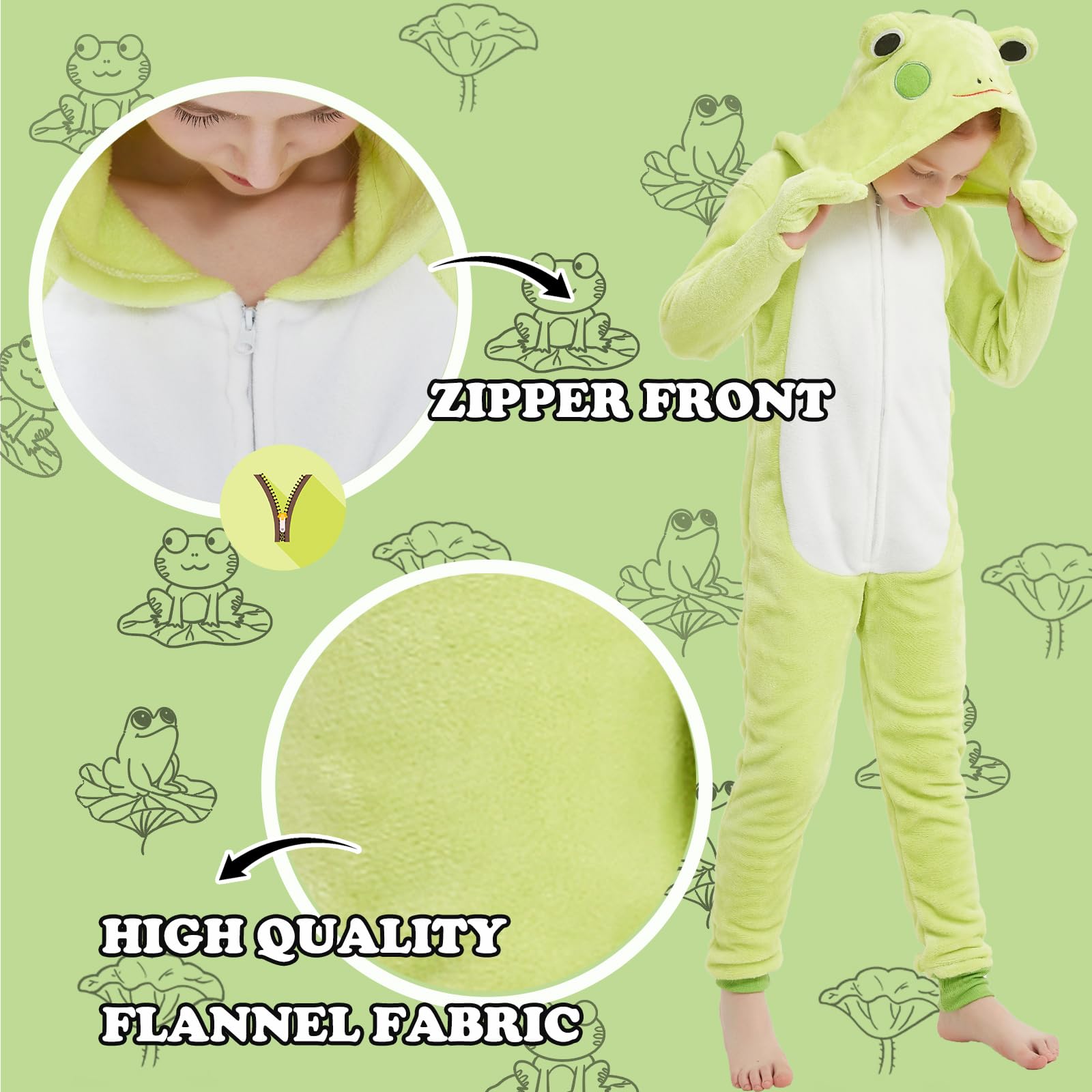 WEQJC frog hood close-up with soft interior lining