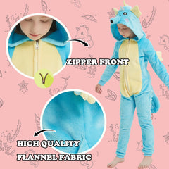 WEQJC blue seahorse flannel hood detail adds cozy coverage.