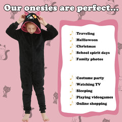WEQJC kids flannel cat onesie Christmas-ready apparel for celebrations