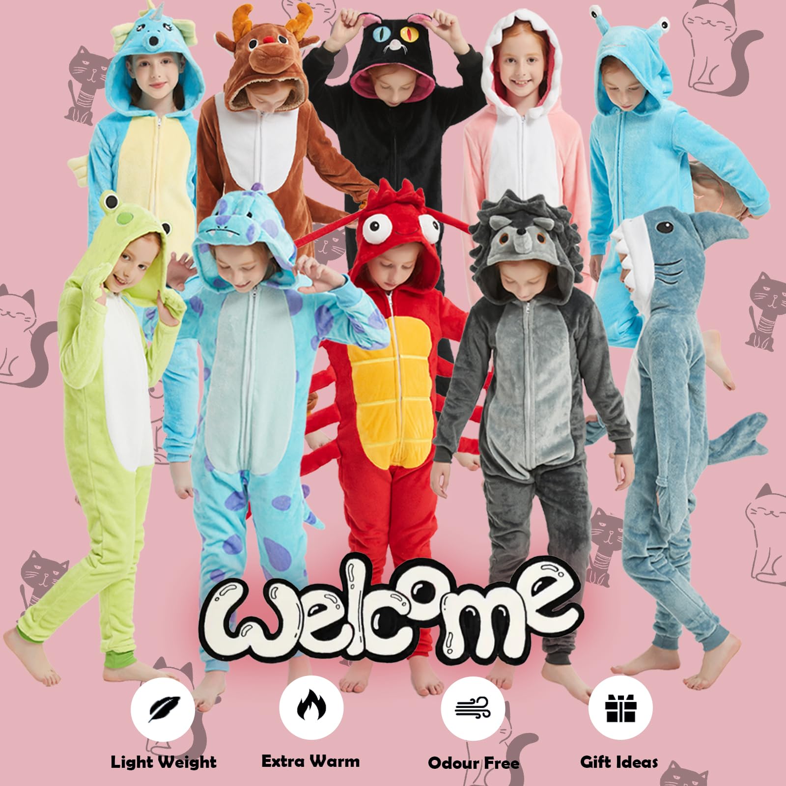 WEQJC flannel cat onesie cozy-wear for everyday comfort