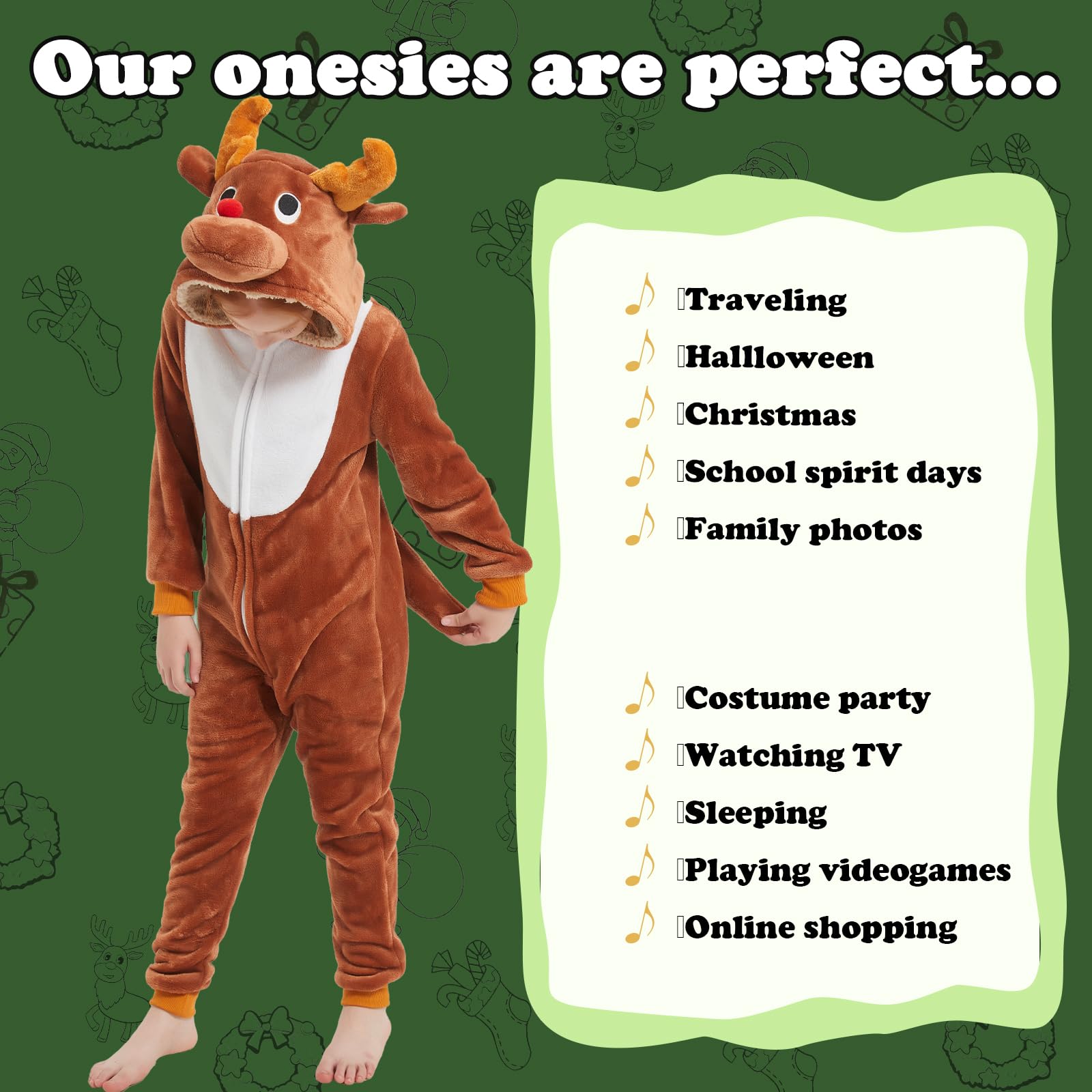 WEQJC child ready for Halloween party in reindeer costume